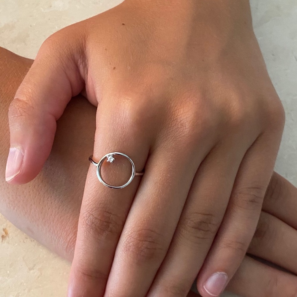 Sale $8 Firm! .925 Sterling Silver Round Ring with Cz - Picture 17 of 17